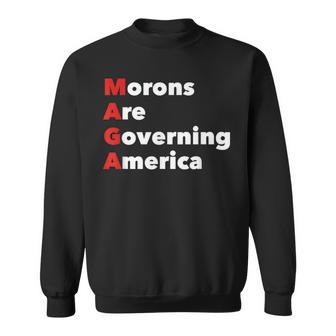 Morons Are Governing America Stop Racists Anti Trump Vance Sweatshirt - Thegiftio UK