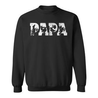 Motocross Papa Motocross Father's Day Vintage Sweatshirt - Thegiftio UK