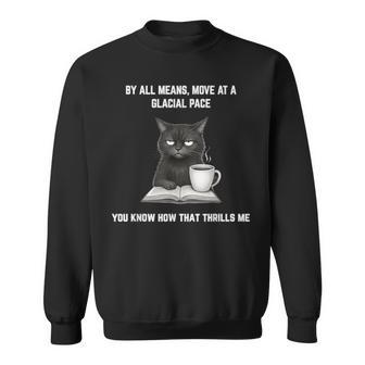 Move At A Glacial Pace You Know That Thrills Me Annoyed Cat Sweatshirt - Thegiftio UK