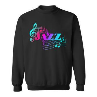 Musicien De Jazz Coloré Feuilles De Musique De Jazz Notes Sweater e - Cadeauxyz
