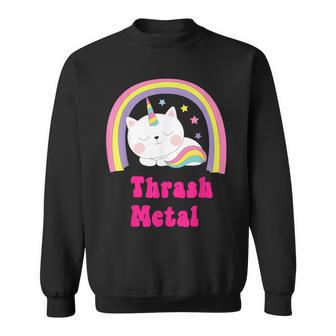 Musique Rétroarcastique Arc-En-Ciel Licorne Et Thrash Metal Sweater e - Cadeauxyz