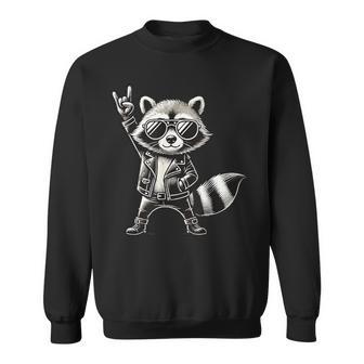 Musique Rock Et Rocker Main Rock Enfants Et Garçons Raton Laveur Amusant Sweater e - Cadeauxyz
