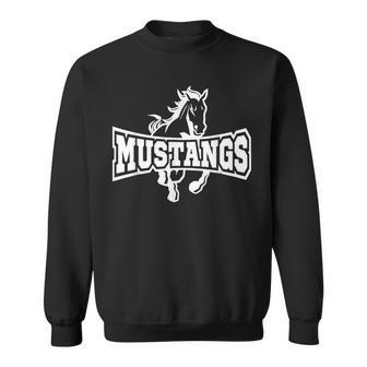 Mustangs Football School Sports Fan Team Spirit Sweatshirt | Mazezy