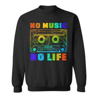 No Music No Life、ヴィンテージカセット音楽愛好家。 スウェットシャツ - Kawaiitshirt