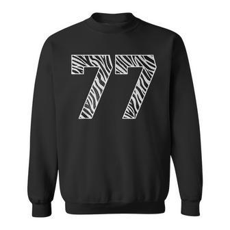 Number 77 In Zebra Print Fanwear Sports Jersey Player Sweatshirt - Thegiftio UK