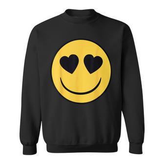 Offizielles Emoji-Retro-Herzaugen Gelbes Lächeln Sweatshirt - Seseable