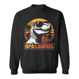 Opasaurus T Rex Dinosaur Opa Vintage Fathers Day Sweatshirt - Thegiftio UK