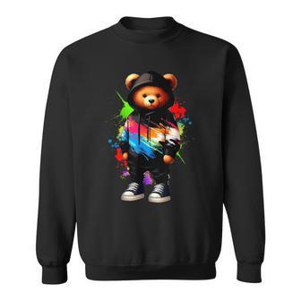 Ours En Peluche Coloré Hip Hop Musique Culture Rap Lover Sweater e - Cadeauxyz