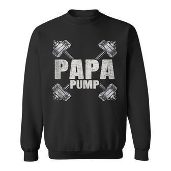 Papa Pump Fathers Day Workout Dad Sweatshirt - Monsterry DE