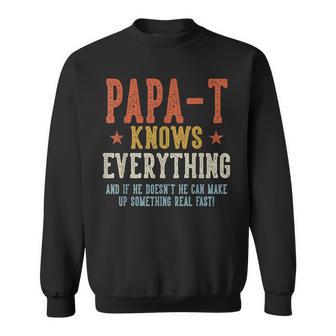 Papa-T Knows Everything Father's Day Retro Vintage Sweatshirt | Seseable UK