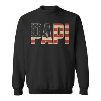 Papi Bold Patriotic American Flag Father’S Day Papi Sweatshirt - Thegiftio UK