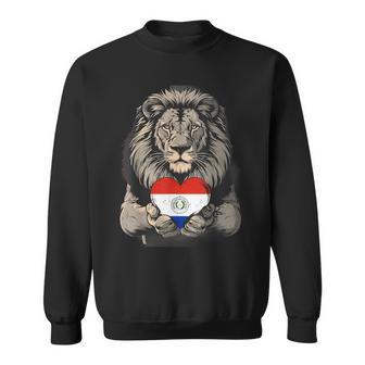 Paraguayan Pride Paraguayan Flag Lion Paraguay Heart Sweatshirt - Thegiftio UK