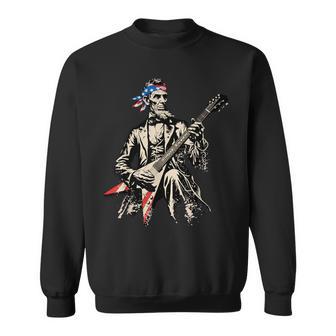 Patriotic Abraham Lincoln Guitar Rock President Abe Lincoln Sweatshirt | Mazezy