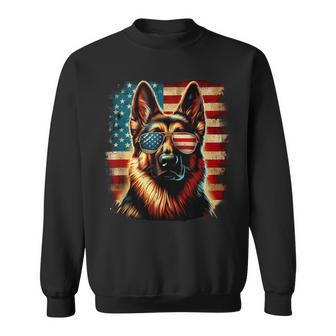Patriotic American Flag German Shepherd 4Th Of July Sweatshirt - Thegiftio UK