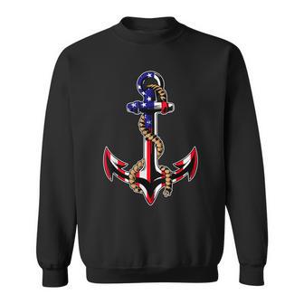 Patriotic Anchor American Flag Memorial Day 4Th July Sweatshirt - Thegiftio UK