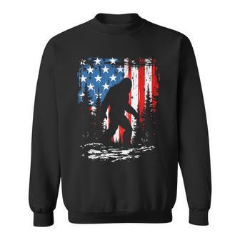 Patriotic Bigfoot Sasquatch 4Th Of July Usa American Flag Sweatshirt - Thegiftio UK