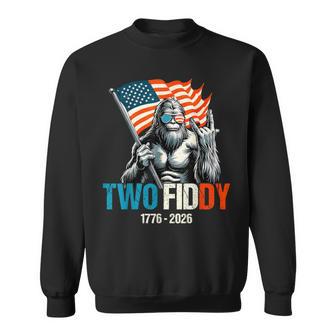 Patriotic Bigfoot Two Fiddy American Flag 4Th Of July Sweatshirt - Monsterry