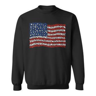Patriotic Dog Lover Dog Paw Print American Flag 4Th Of July Sweatshirt - Monsterry