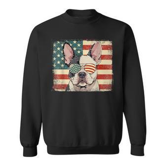 Patriotic French Bulldog Dog Lover Usa Flag 4Th Of July Sweatshirt | Seseable UK