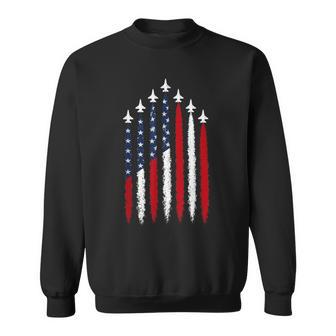 Patriotic Red White Blue American Flag Fighter Jets 4Th July Sweatshirt - Thegiftio UK