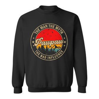 Pawpaw The Man The Myth The Bad Influence Vintage Retro Sweatshirt - Thegiftio UK
