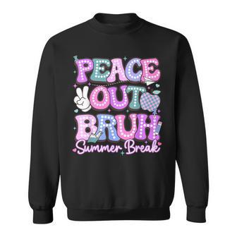 Peace Out Bruh Summer Break Last Day Of School Goodbye Sweatshirt | Seseable UK