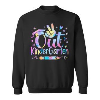 Peace Out Kindergarten Cute Tie Dye Last Day Of School Sweatshirt - Thegiftio UK
