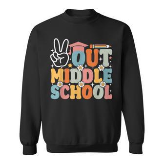 Peace Out Middle School Last Day Of School Graduation Sweatshirt - Thegiftio UK
