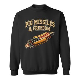 Pig Missiles And Freedom 4Th Of July Hotdog Sweatshirt - Thegiftio UK