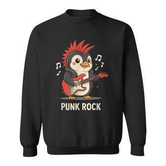Pingouin Punk Rock Drôle Avec Guitare Et Phrase Humoristique Sweater e - Cadeauxyz