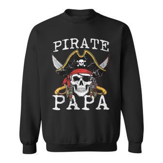 Pirate Papa Skull Family Matching Costume Dad Grandpa Men Sweatshirt | Mazezy