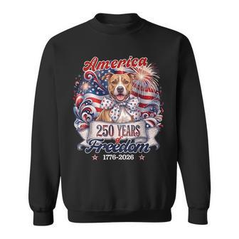 Pitbull Dog 250Th America Patriotic Usa 4Th Of July Sweatshirt - Thegiftio UK