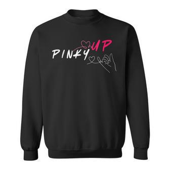Pop Inspired Pinky Up Cute Kats Eye Hand Heart Gesture Sweatshirt - Thegiftio UK