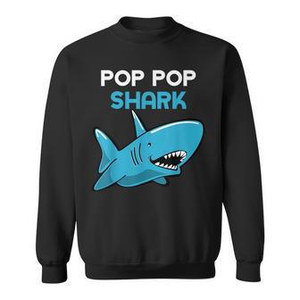 Pop-Pop Shark Family Grandpa Poppop Sweatshirt - Thegiftio UK