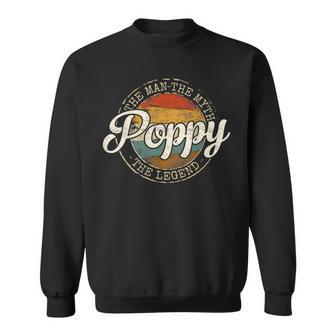 Poppy Man Myth Legend Stamp Fathers Day Grandpa To Be Sweatshirt - Thegiftio UK