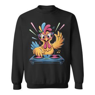 Poulet Dj Lunettes Mixage Musique Sweater e - Cadeauxyz
