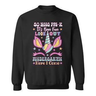 Preschool Graduation So Long Prek Hello Kindergarten Unicorn Sweatshirt - Thegiftio UK