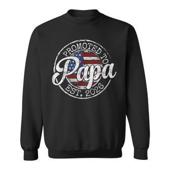 Promoted To Papa Est 2026 Stamp First Time Dad To Be Sweatshirt - Thegiftio UK