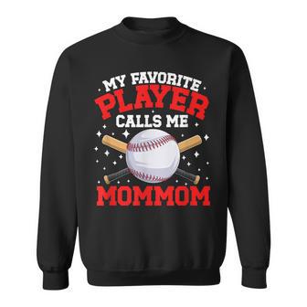 Proud Baseball Mommom Of A Baseball Player Mommom Sweatshirt - Thegiftio UK