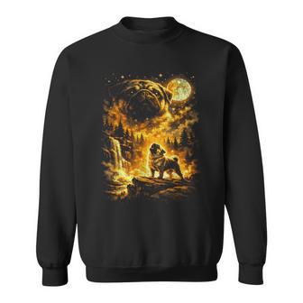 Pug Howling At Moon Sweatshirt - Thegiftio
