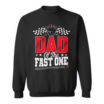 Racing Car Family Dad Of The Fast One 1St Birthday Boy Sweatshirt - Thegiftio UK
