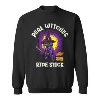 Real Witches Ridetick 面白い 黒猫 ハロウィン スウェットシャツ - Kawaiitshirt
