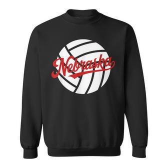 Red Nebraska Volleyball Ball Sweatshirt - Thegiftio