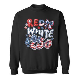 Red White And 250 Coquette Preppy 4Th Of July Sweatshirt - Thegiftio UK