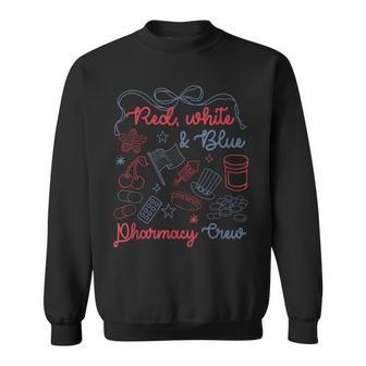 Red White & Blue Pharmacy Crew Bow 4Th Of July Sweatshirt - Thegiftio UK