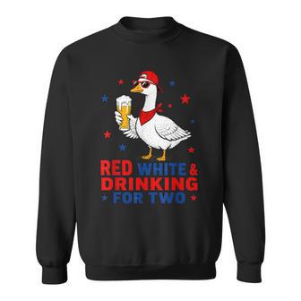 Red White & Drinking For Two Pregnancy Goose Independence Sweatshirt | Seseable UK
