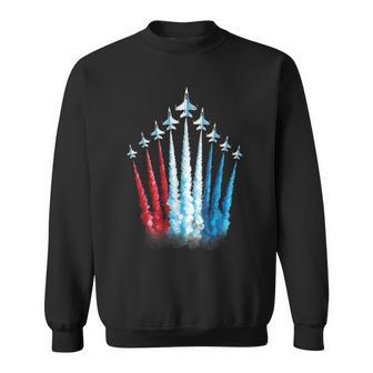 Red White Blue American Us Flag Fighter Jet 4Th Of July Boys Sweatshirt - Thegiftio UK