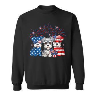 Red White Blue Schnauzer Dog Lovers Usa Flag 4Th Of July Sweatshirt - Thegiftio UK