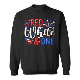 Red White And One 1St Birthday 4Th Of July Patriotic Sweatshirt - Thegiftio UK