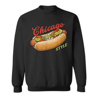 Retro Chicago Hot Dog Hotdog Tourist Summer Souvenir Travel Sweatshirt - Thegiftio UK